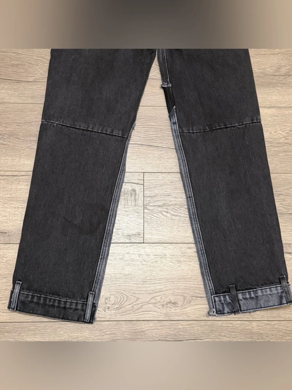 REVICE Love at First Sight Button Fly Black Denim Patchwork Jeans Womens Sz 26